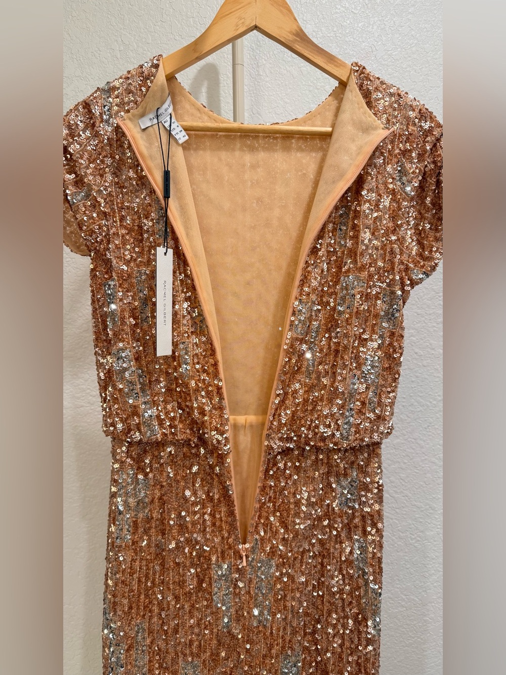 NWT Rachel Gilbert Nesta Sequin Gown Wedding Guest Dress - Picture 13 of 14